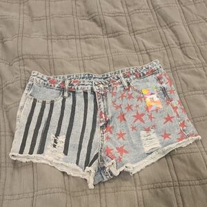 Harley Quinn Birds Of Prey Jean Shorts Size L, New With Tags!
